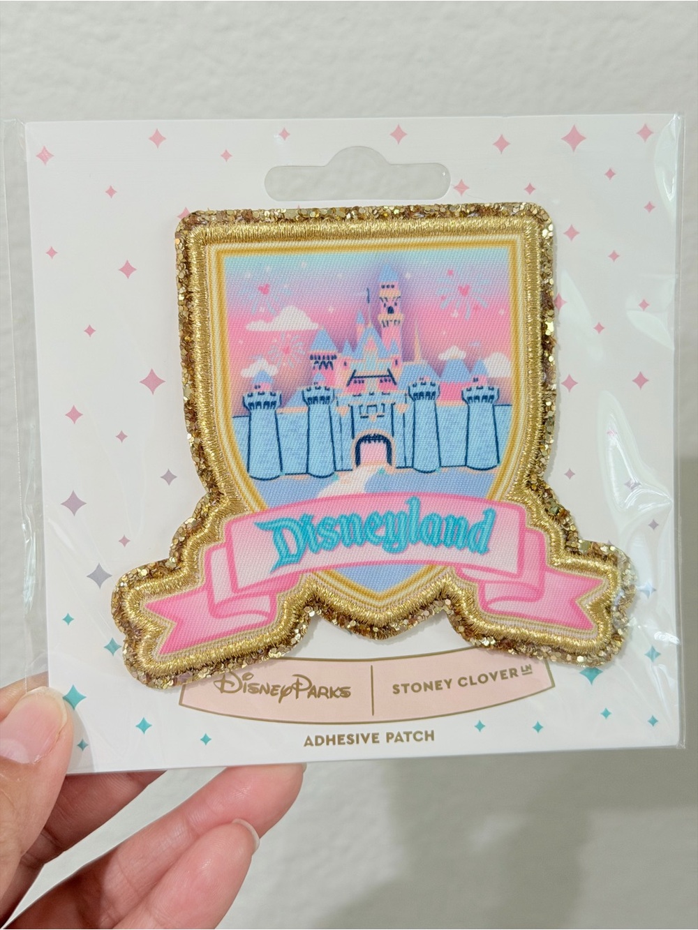 Disney Pink & Gold Disneyland Castle Glitter Adhesive Patch